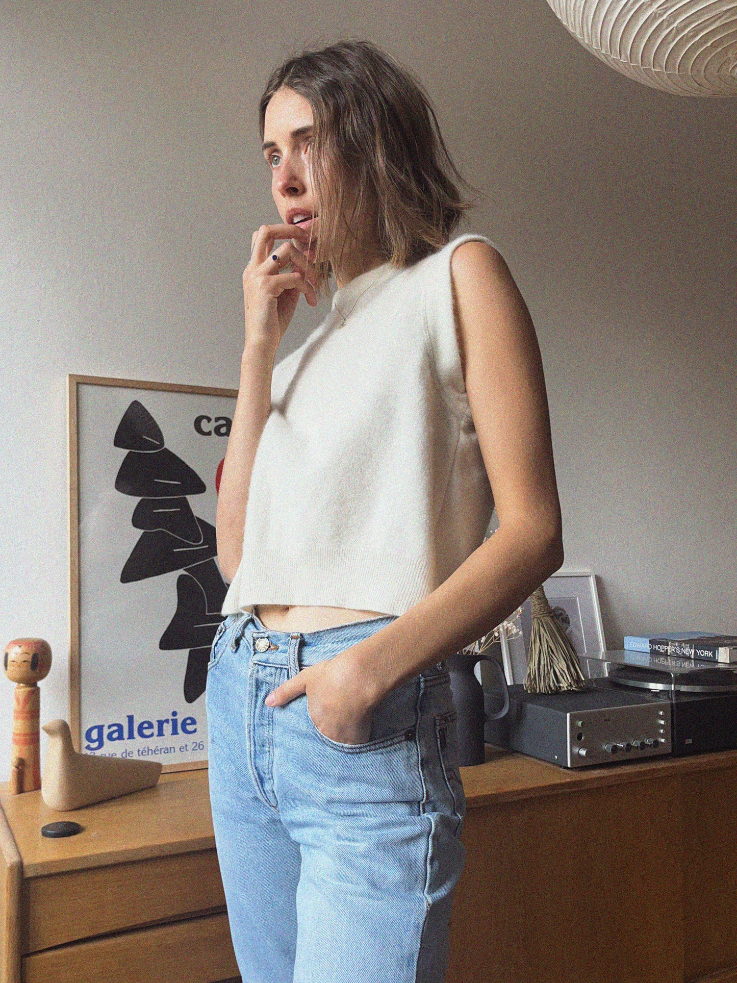 Cashmere Vest écru