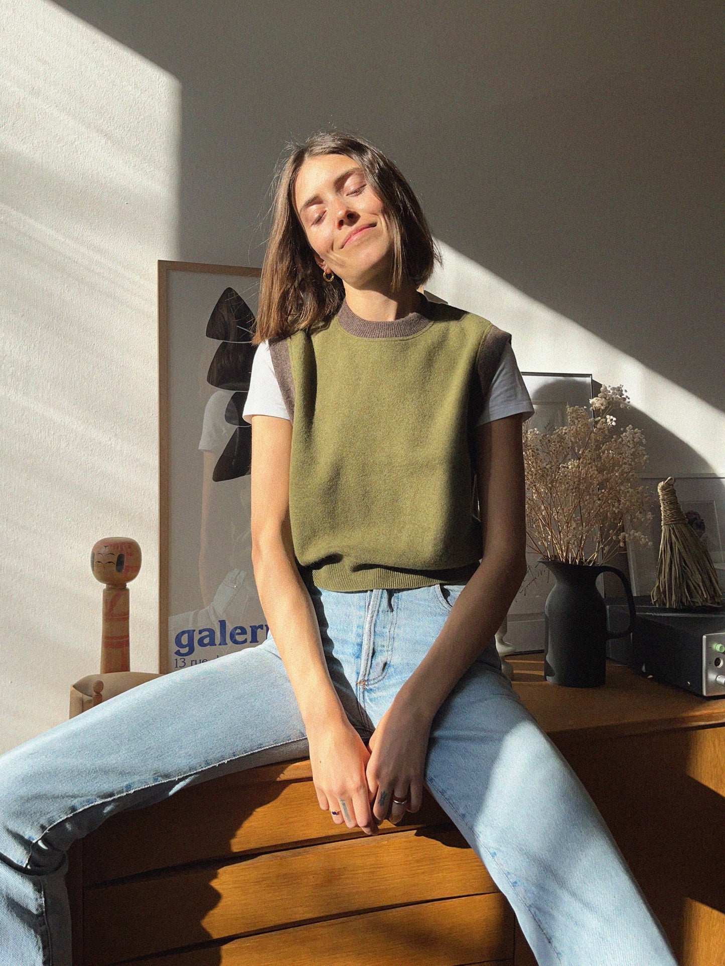 Cashmere Vest Khaki