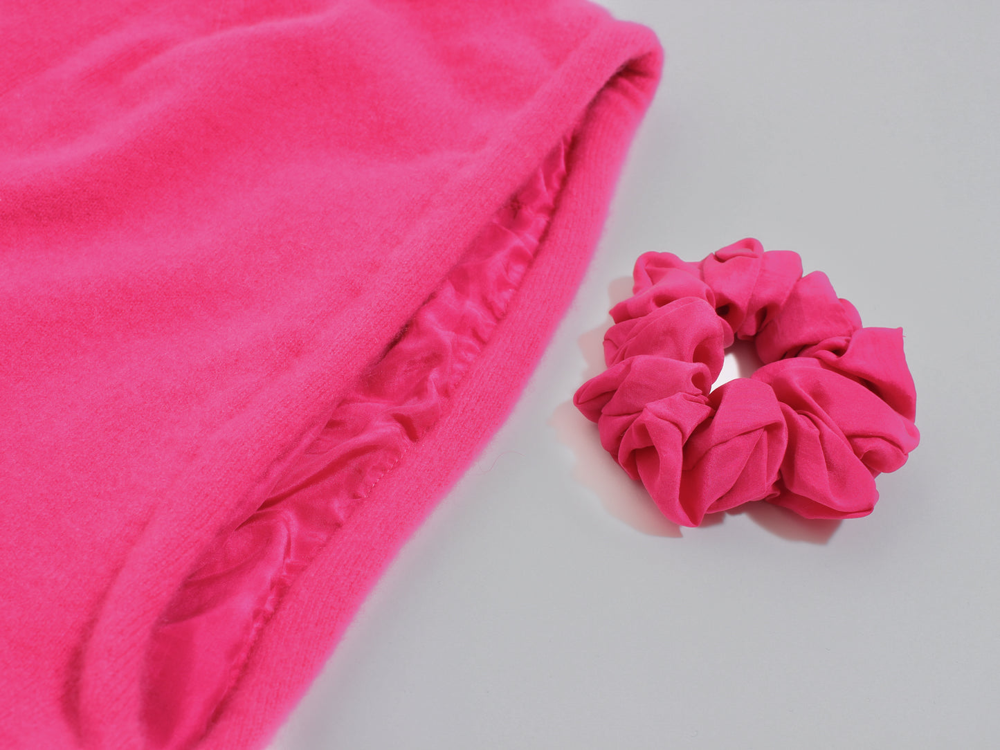 Fuchsia Pink Hood Cashmere & Silk