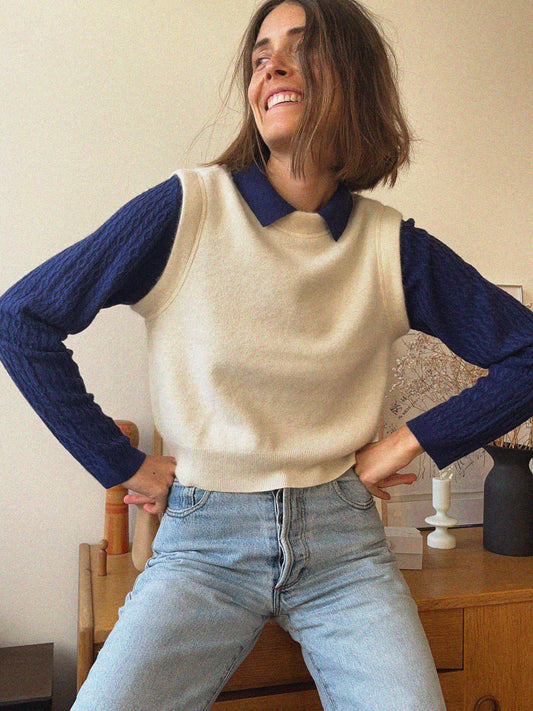 Cashmere Vest écru