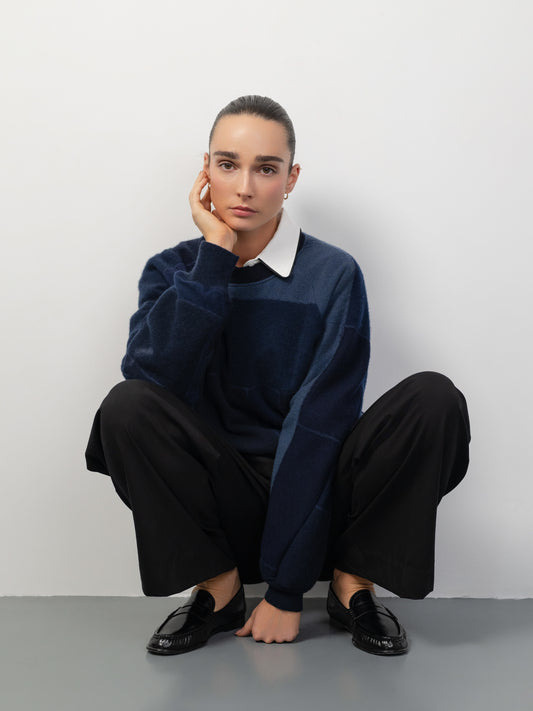 Navy Blue Cashmere Jumper