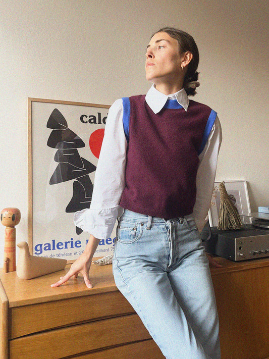 Cashmere Vest Plum