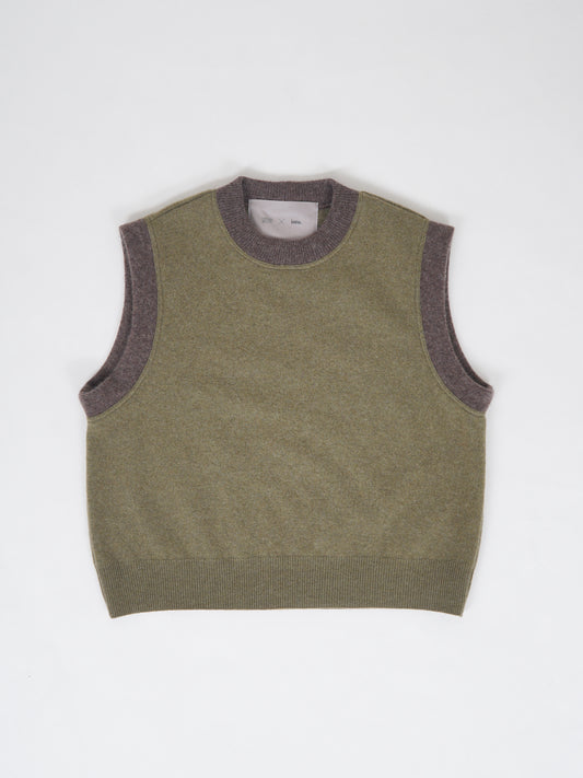 Cashmere Vest Khaki Green