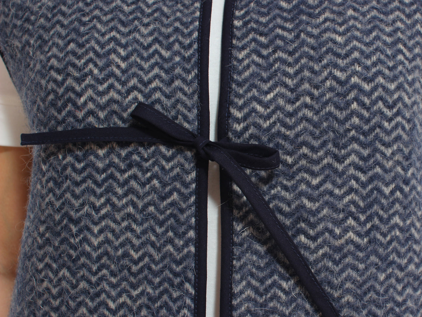 Navy Blue Herringbone Vest