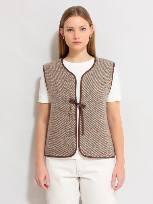 Chocolate Herringbone Vest