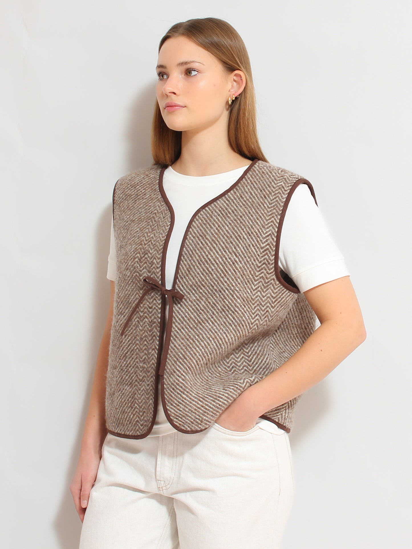 Chocolate Herringbone Vest