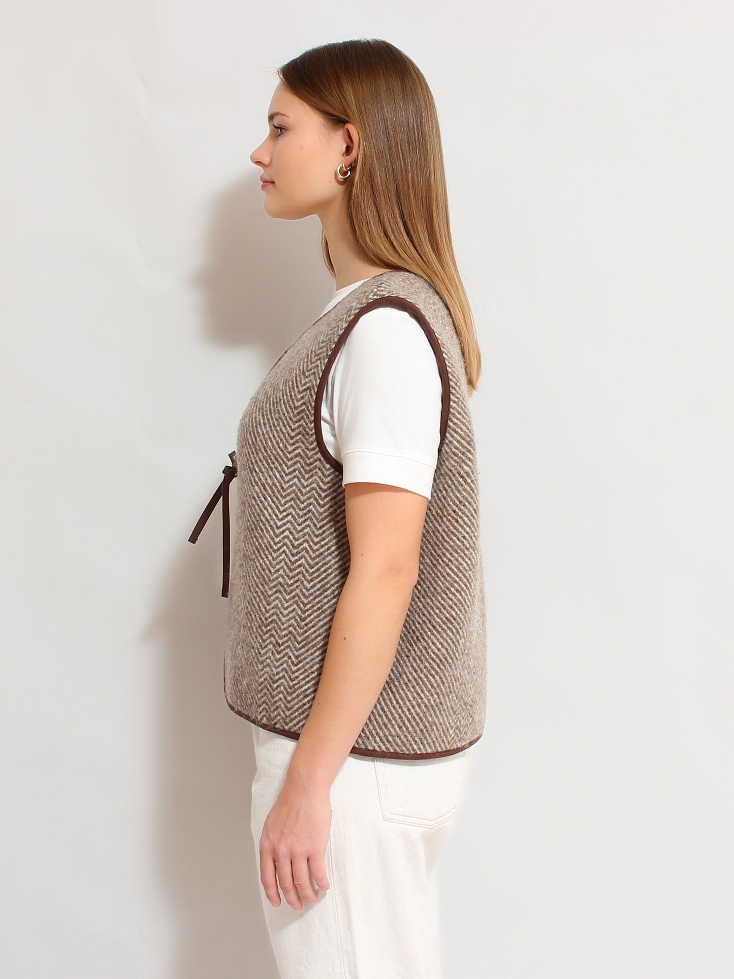 Chocolate Herringbone Vest