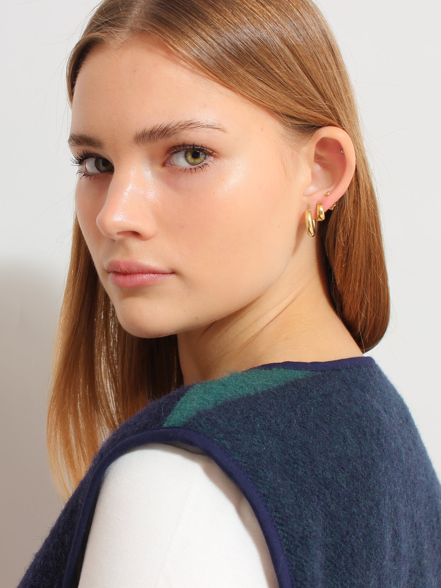 Navy Blue - Green Vest