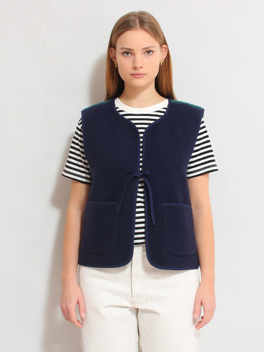 Navy Blue - Green Vest