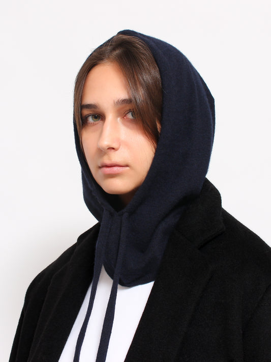 Navy Blue Cashmere Hood